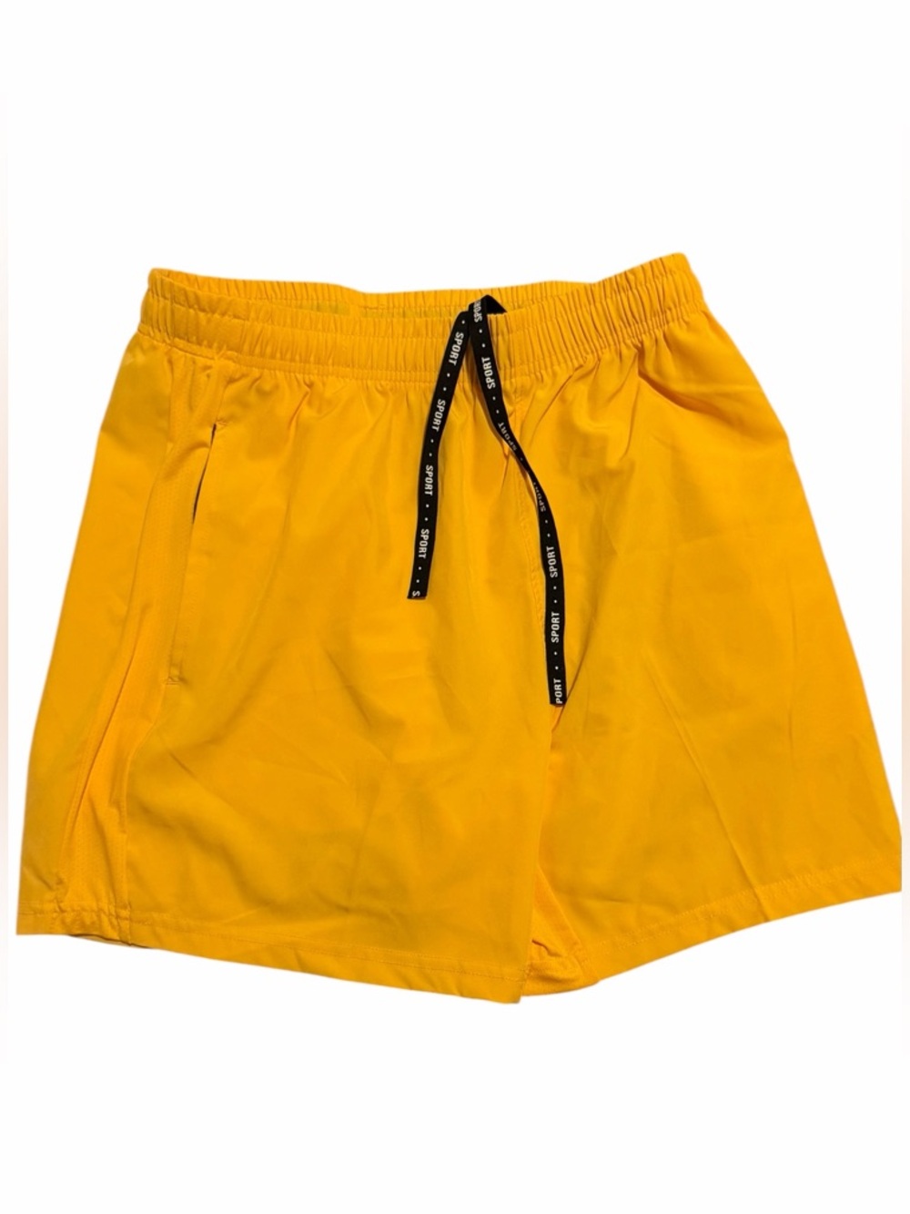 Sporto Yellow Athletic Shorts with Black Drawstring(006)